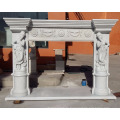 Hand Curving Antique White Marble Fireplace